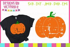 Distressed Pumpkin, Halloween, SVG, DXF, PNG Product Image 1