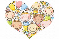 Happy Cartoon Kids Bundle, children doodle, kids doodle Product Image 11