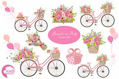 Bicycle in Pink graphics, clipart, illustration AMB-1323 Product Image 1