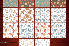 Northern woodland. Seamless patterns with cute animals. Product Image 2