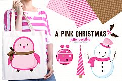 A Pink Christmas Clipart Graphics Collection Product Image 1