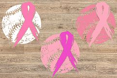 Baseball Tackle Breast Cancer Svg Awareness ribbon 1021s Product Image 2