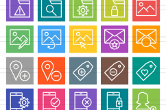 148 Admin Dashboard Line Multicolor B/G Icons Product Image 2