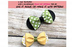 5 Sizes Pinch Circle Hair Bow, Polka Dot Bow Template Product Image 3