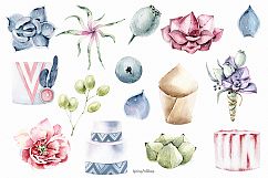 Boho succulent wedding clipart Product Image 3