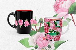 Pink roses PNG watercolor design set Product Image 4