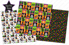 Halloween digital papers, Halloween patterns, Witch, Cat Product Image 3