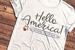 Hello America, Americana, USA, Stars and stripes, cut file Product Image 1