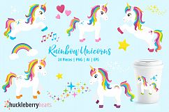 Rainbow Unicorn Clipart Product Image 1