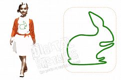 Bunny Applique Design Machine Embroidery Design 7 Sizes Product Image 1