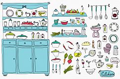 Vector set of kitchen utensils and food. Product Image 2