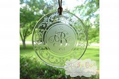  Scallop Scroll Monogram Font Frame SVG &amp; DXF Cut File Product Image 2