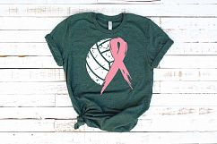 Volleyball Tackle Breast Cancer Svg Awareness ribbon 1029s Product Image 1