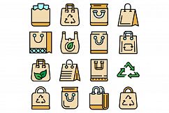 Eco bag icons set vector flat Product Image 1