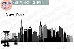 New York Vector, Skyline USA city, SVG, JPG, PNG, DWG, CDR, EPS, AI Product Image 1