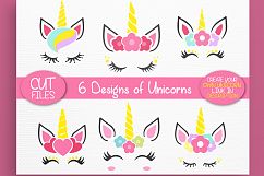 Unicorn SVG - Unicorn face SVG - Unicorn cut files DXF Product Image 1