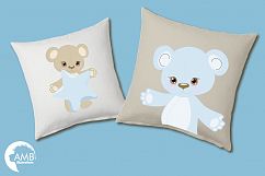 Teddy bear, nursery, baby boy, baby blue bear, clipart, graphics, llustrations AMB-1460 Product Image 4