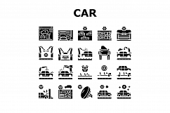 Car Factory Production Collection Icons Set Vector Product Image 1