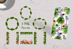 Palm tree PNG watercolor set Product Image 5