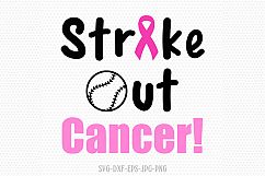 Strike out cancer svg, breast cancer ribbon svg Product Image 1