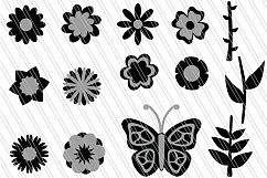 Flowers butterfly floral svg Product Image 3