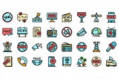 Fake news icons set vector flat Product Image 1