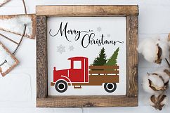 Christmas Vintage Truck Trees SVG and EPS Silhouette Files Product Image 1