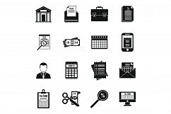 Tax inspector accounting icons set, simple style Product Image 1
