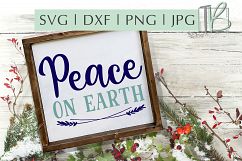 Peach on Earth SVG, Christmas Sign SVG Product Image 1