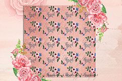 16 Thank You Pattern In Pink and Rosegold Digital Papers Product Image 3