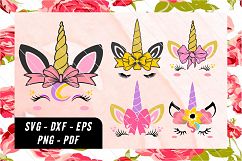 Unicorn svg, unicorn face svg, licorne, unicorn face clipart Product Image 1