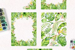 Tropical leaves Watercolor clipart Product Image 5