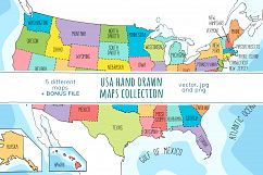 USA maps. Hand drawn collection Product Image 1