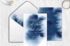 Indigo Watercolor Wedding Invitation suite Product Image 3