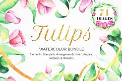 Tulips Watercolor Floral Bundle Product Image 1