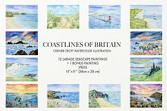 Watercolor Coast of Britain For Instant Download Product Image 1