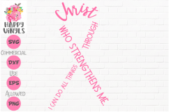 Awareness SVG Breast Cancer SVG Pink Ribbon SVG Philippians Product Image 1