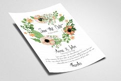 Double Sided Floral Save The Date Card Product Image 3