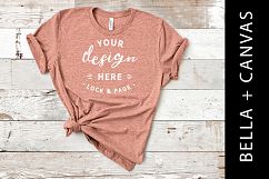Heather Prism Sunset Bella Canvas 3001 T Shirt Mockup Ladies Product Image 1