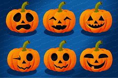 Halloween pumpkin clipart, Halloween pumpkin graphics Product Image 1