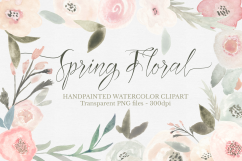 Spring Floral Watercolor Clipart Set Product Image 1