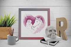 Horses, flowers &amp; love (part #2)– Vector Paper Art Style Product Image 4