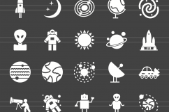 150 Science Glyph Inverted Icons Product Image 2
