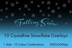 Falling Snow - 10 Crystalline Snowflake Overlays Product Image 1