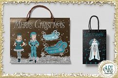 Christmas Snow Queen in Turquoise and Silver 25 PNG images Product Image 12