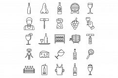 Restaurant sommelier icons set, outline style Product Image 1