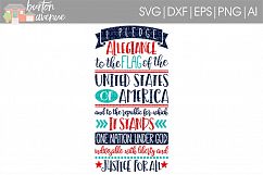 Pledge of Allegiance SVG Cut File for Silhouette, Cricut, Electronic Cutters Product Image 1
