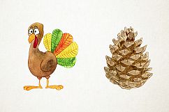 Watercolor Thanksgiving Clipart, Harvest Clipart Product Image 5