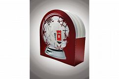 3D Snow Globe Classic Red Letter Box greetings card Product Image 3