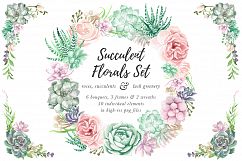 Watercolor Succulents and Greenery Product Image 1
